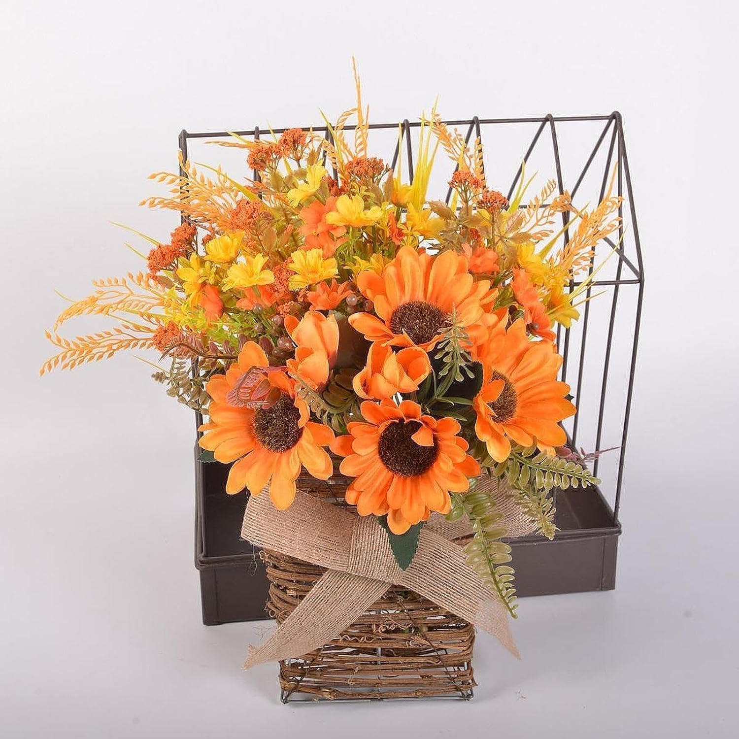 Door Hanger Basket Artificial Flower Garland for Wedding Home Decor