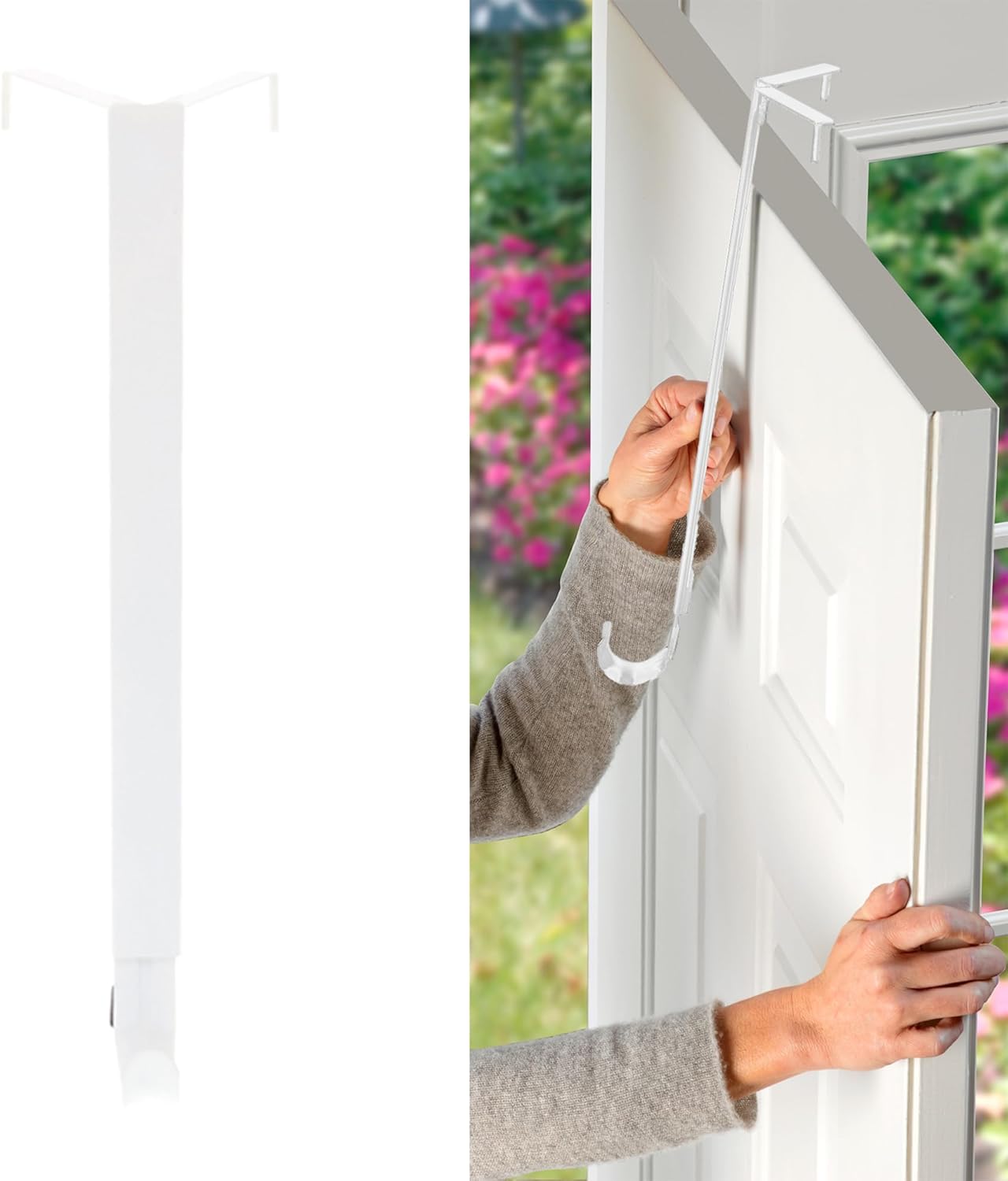 Haute Decor Adjustable Wreath Hanger Matte White