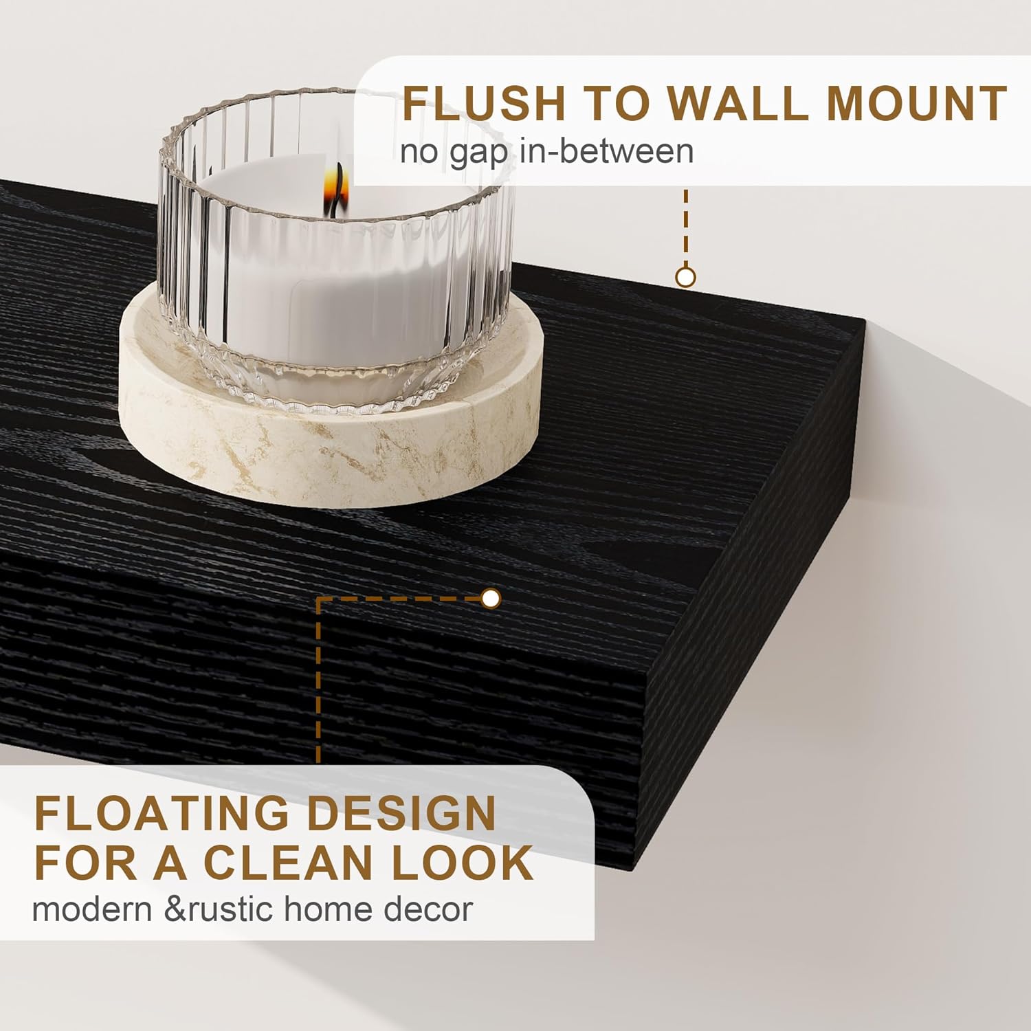 Fun Memories Floating Shelves Set of 2 36 Inch Black