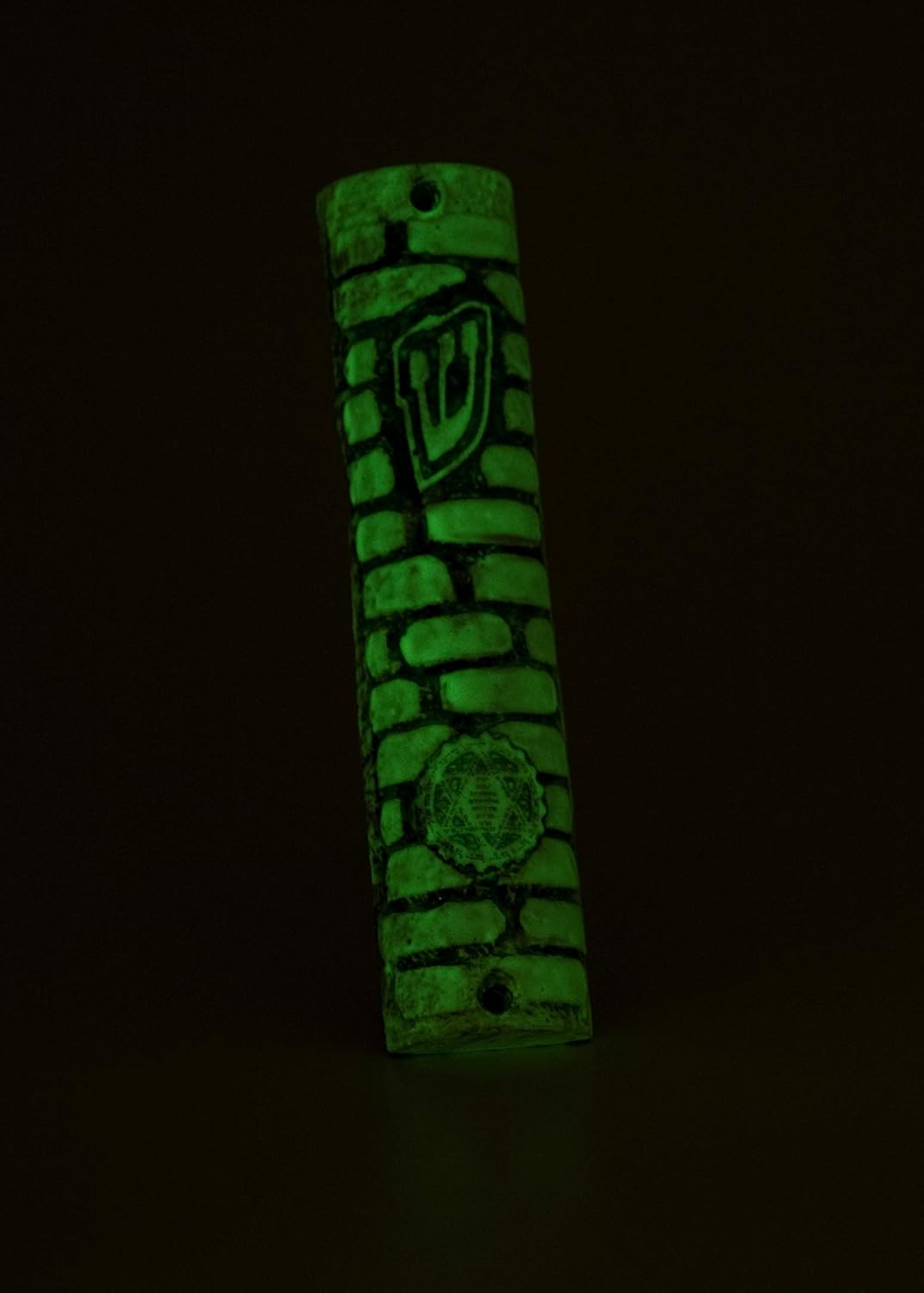 Glow in The Dark Mezuzah by Jerusalem Stone