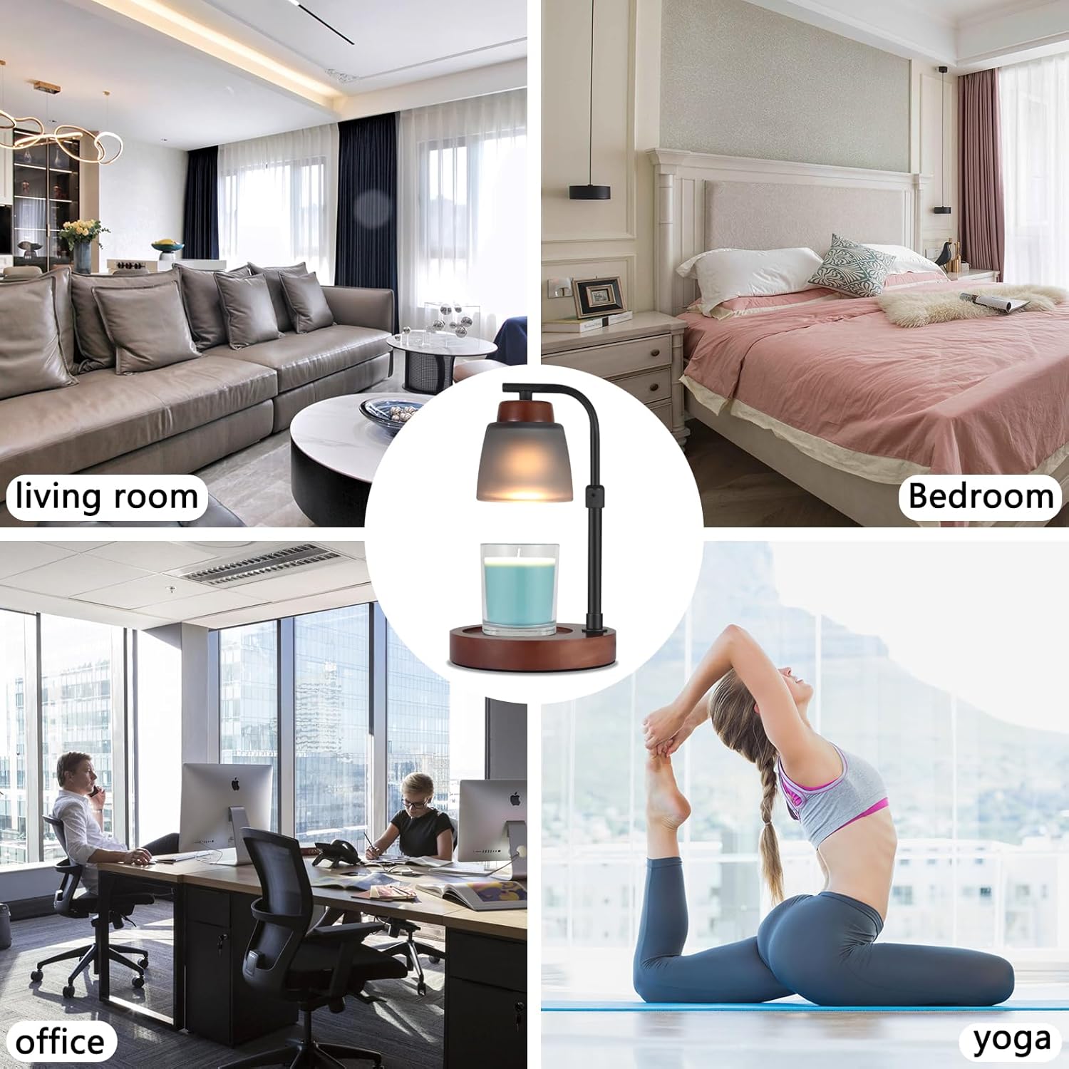 Dimmable Candle Lamp Warmer with Adjustable Height for Jar Candles