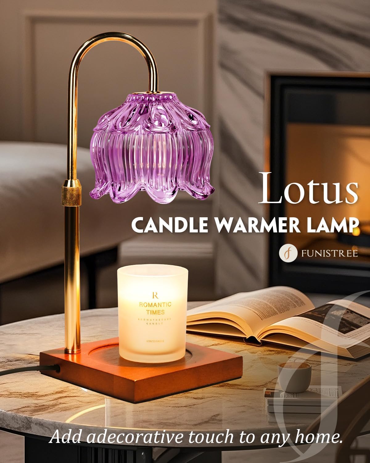 Lotus Flower Candle Lamp with Timer and Dimmer