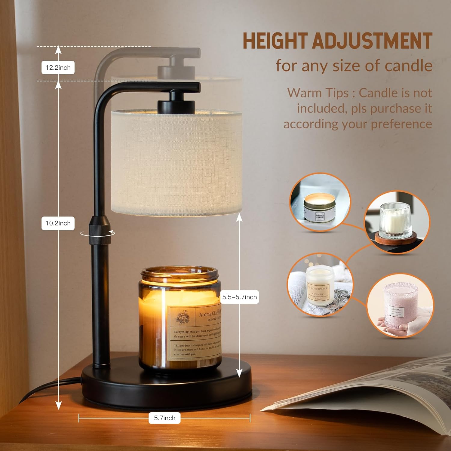 Dexnump Candle Warmer Lamp with Timer and Dimmer
