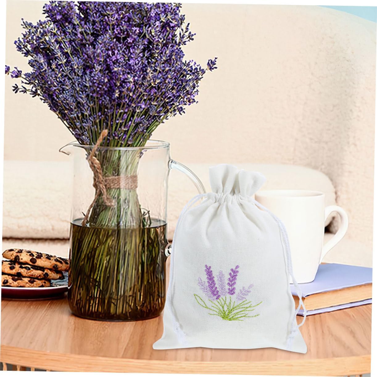 Lavender Sachet Bag Reusable Drawstring Muslin Wedding Favor