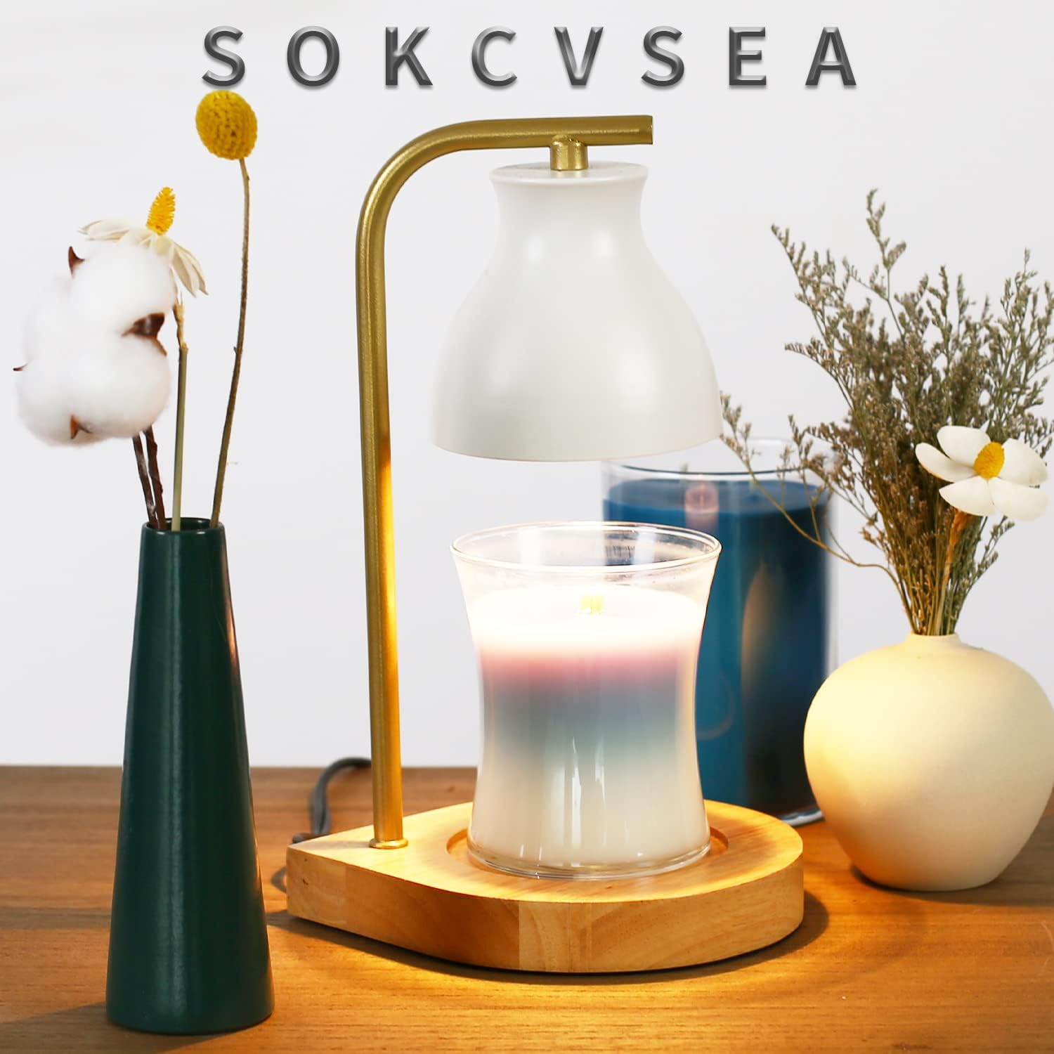 SOKCVSEA Candle Warmer Lamp with Dimmable Light