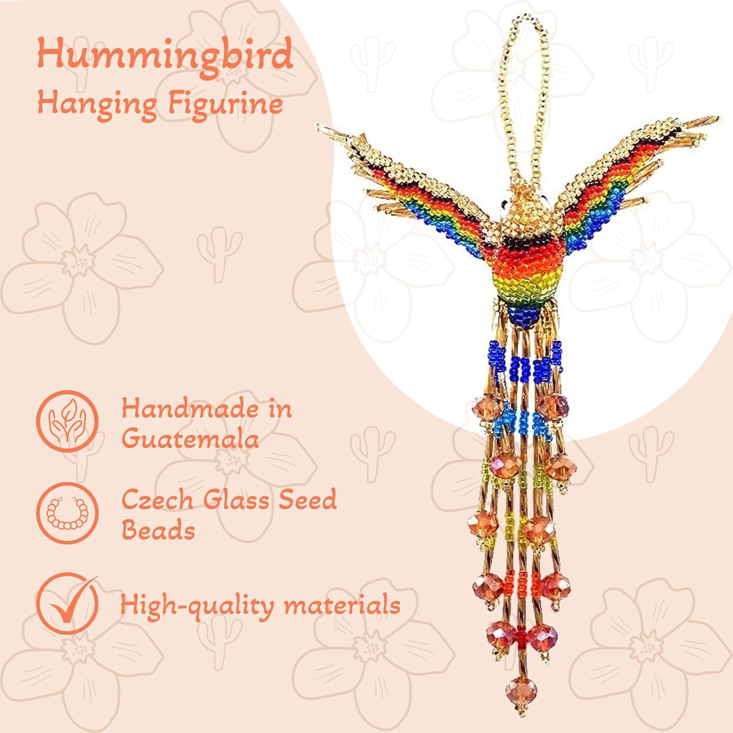 Mia Jewel Shop Gold Rainbow Hummingbird Hanging Ornament