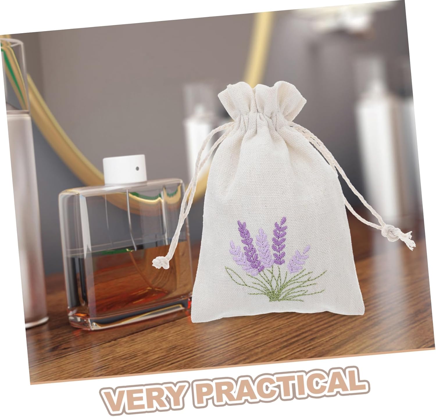 Gatuida 10 Pack Empty Drawstring Sachet Bags Lavender Decorative Packaging Holders