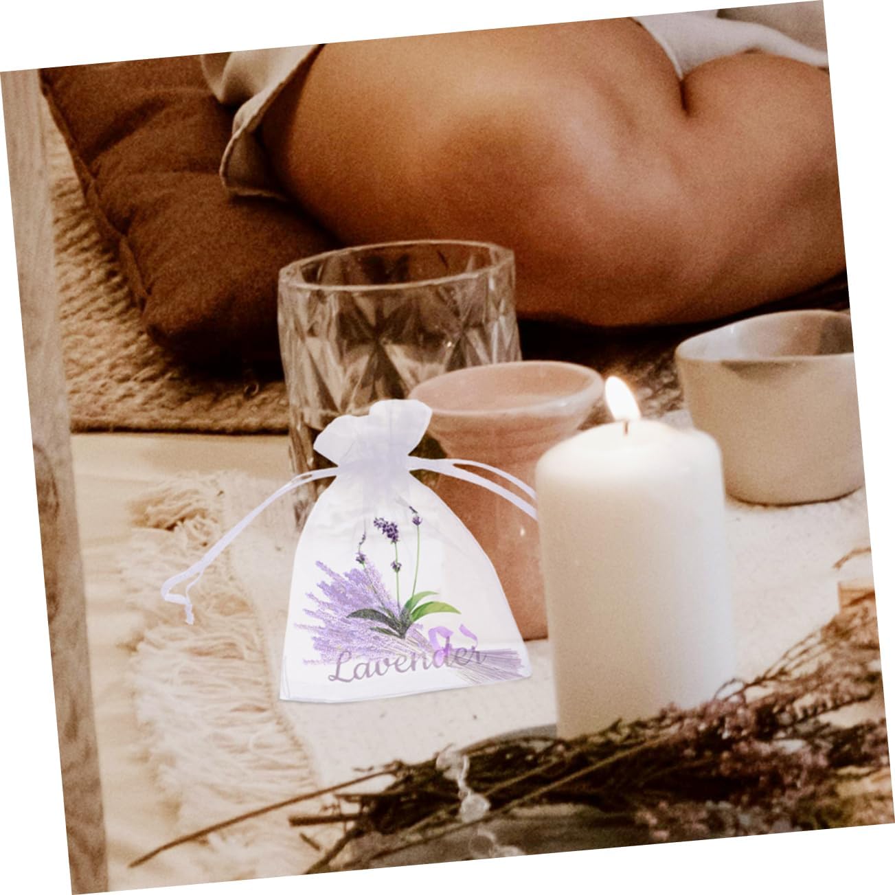 50pcs Lavender Sachet Bags Empty for Dried Flowers Spices Tea Storage