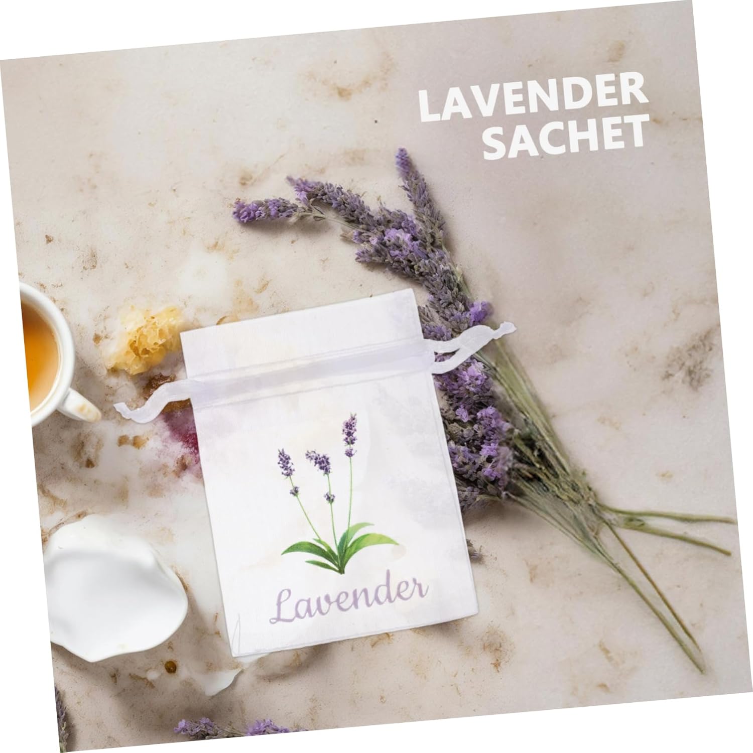 StobaZA 20pcs Lavender Sachet Bags Empty Drawstring Pouches for Storage and Home Organization