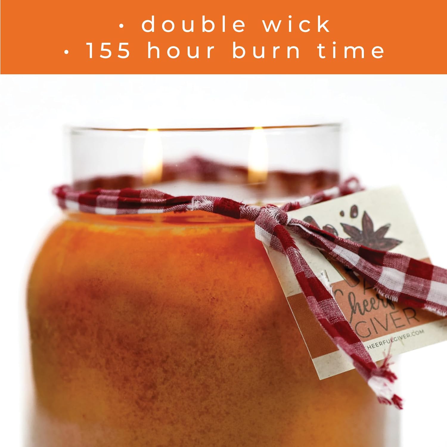 A Cheerful Giver Orange Cinnamon Clove 34oz Candle Jar with Lid
