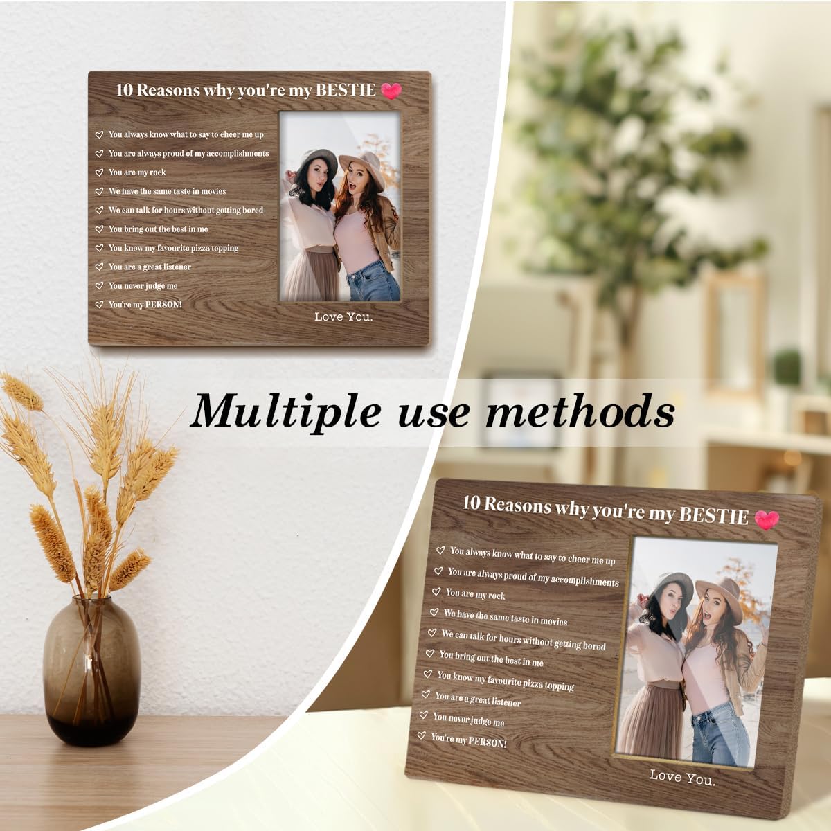 Best Friend Wooden Picture Frame - 4x6 Wall Display
