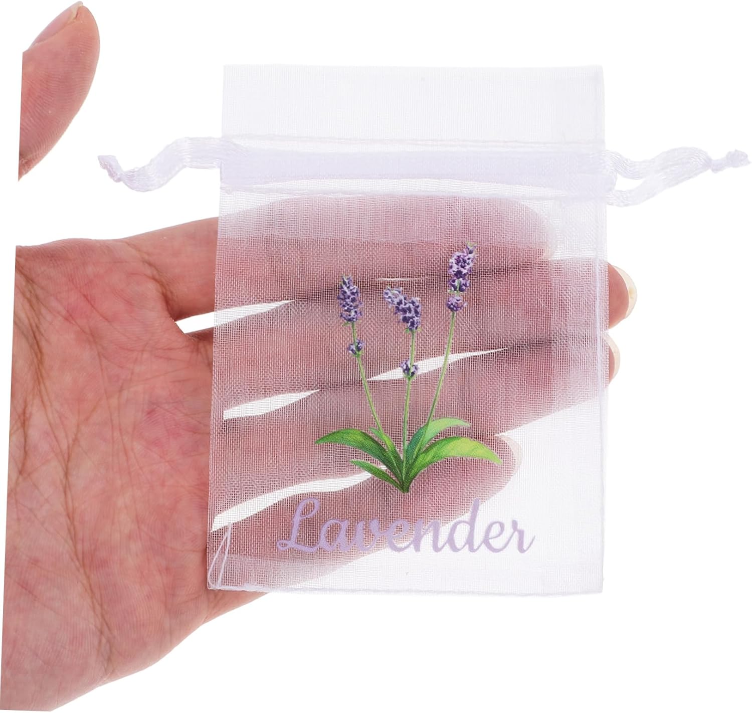 20pcs White Lavender Sachet Bags with Drawstring for Home Fragrance Storage