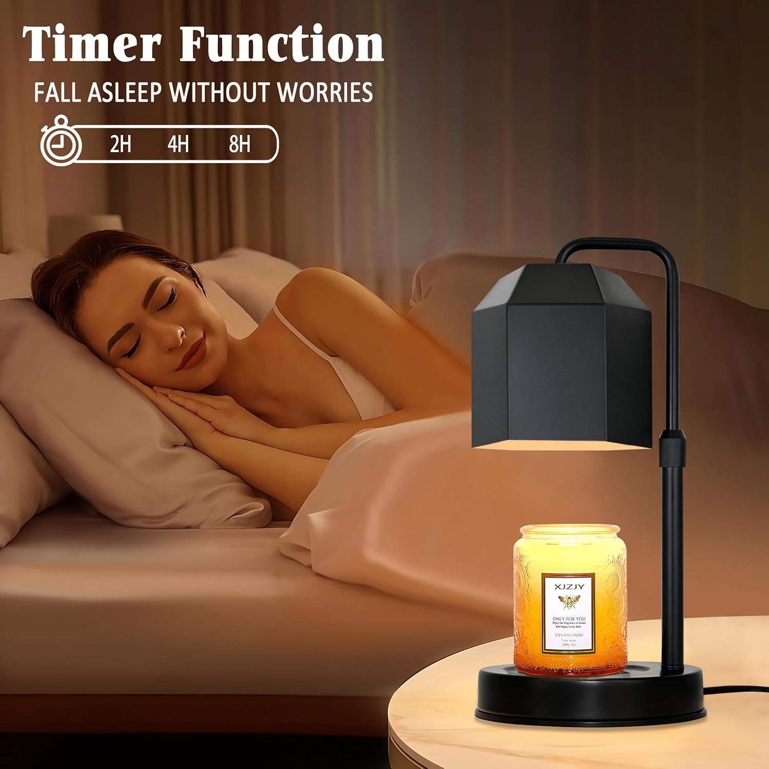 XJZJY Candle Warmer Lamp with Timer Dimmer Black