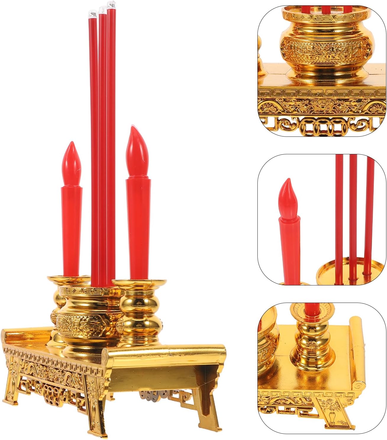 Uonlytech Chinese Style LED Candle Lamp for Meditation and Home Decor