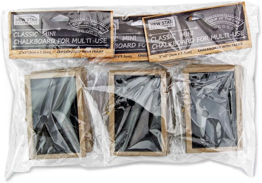New Star Foodservice Rectangle Black Mini Chalkboard Set of 12