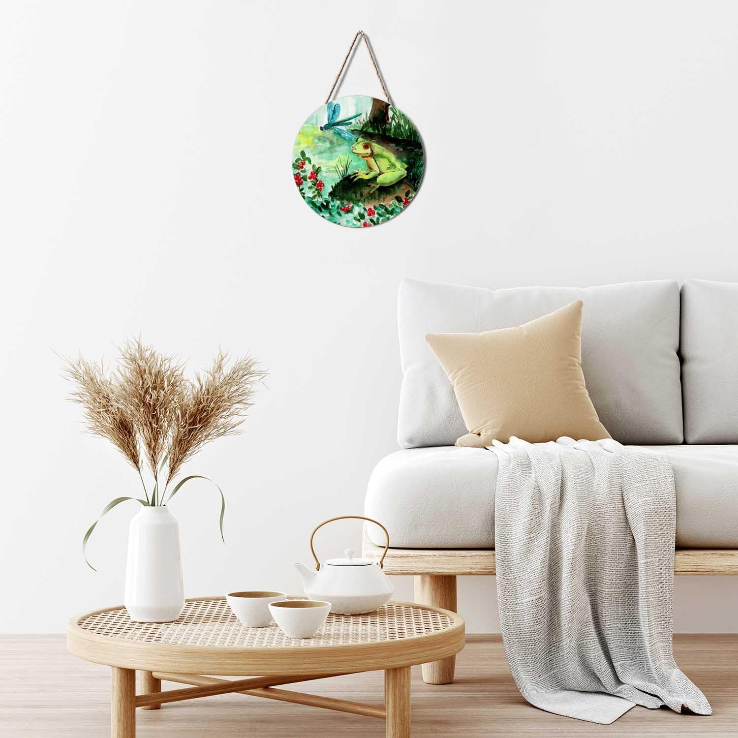 Welcome Sign Frog Door Decor Wreath Hanger