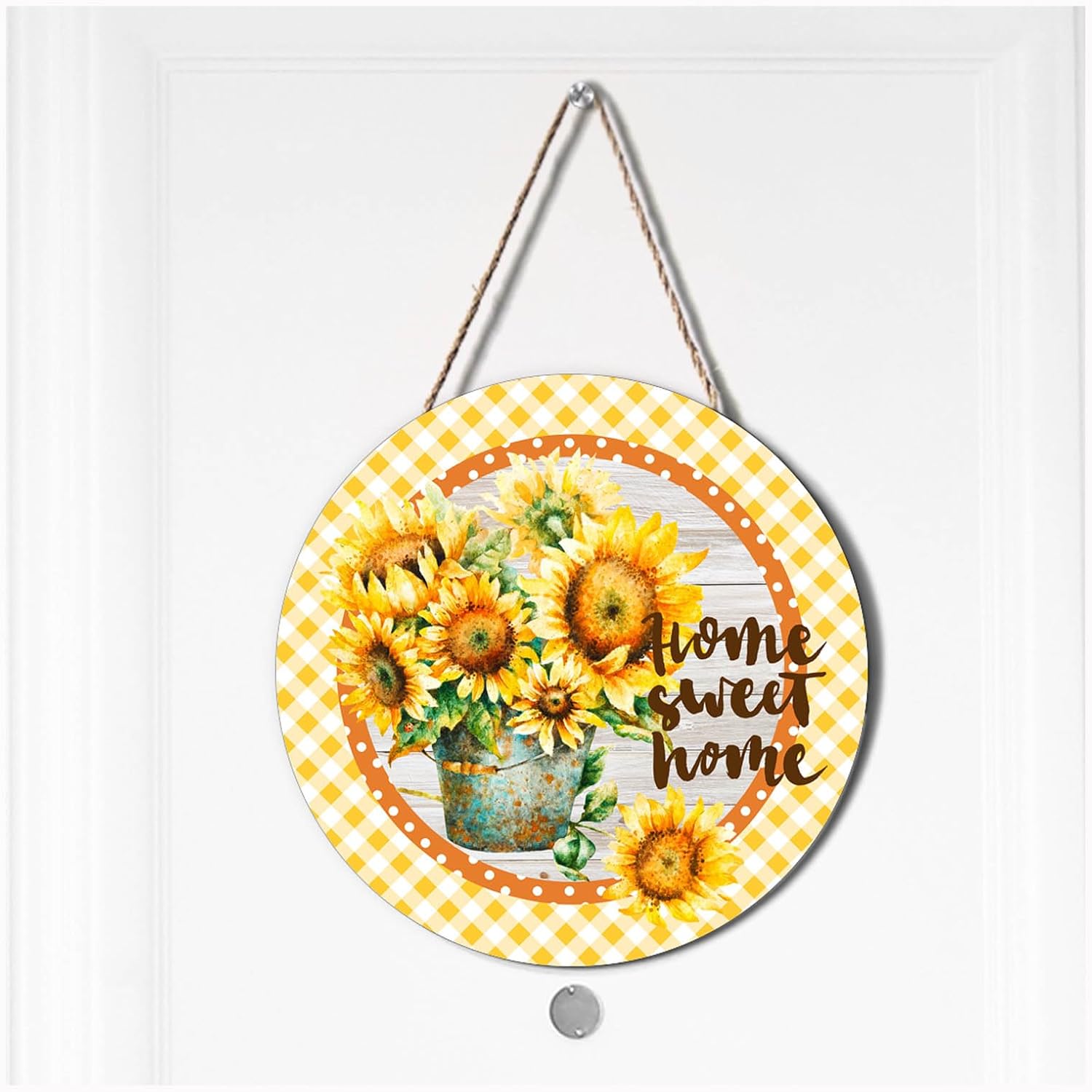 Rustic Sunflower Welcome Door Wreath Hanger