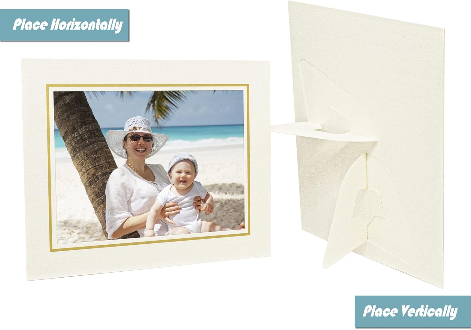 Golden State Art 25 Pack 5x7 Photo Frame Cards with Easel