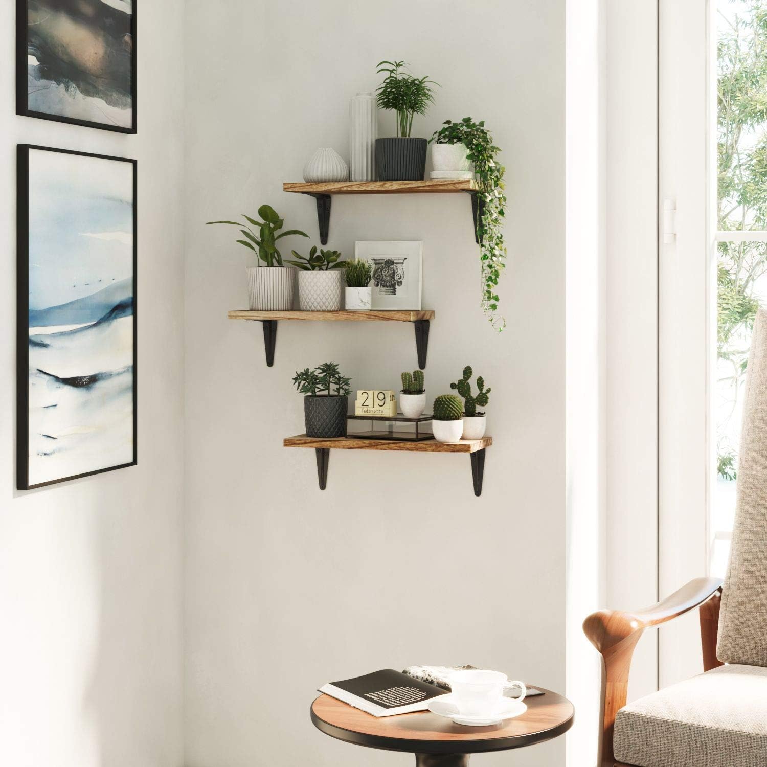 Wallniture Arras Rustic Floating Shelves Set of 3