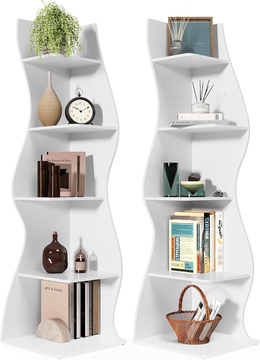 LITTLE TREE 5-Tier Wall Corner Bookshelf