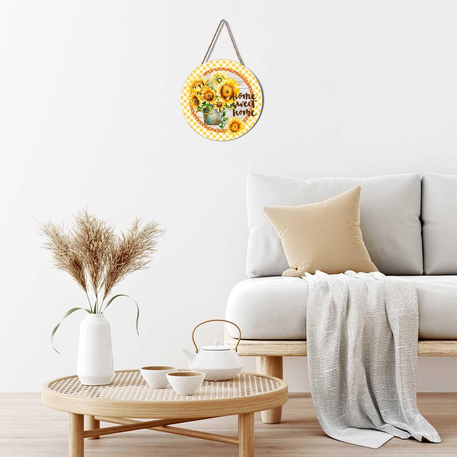 Rustic Sunflower Welcome Door Wreath Hanger