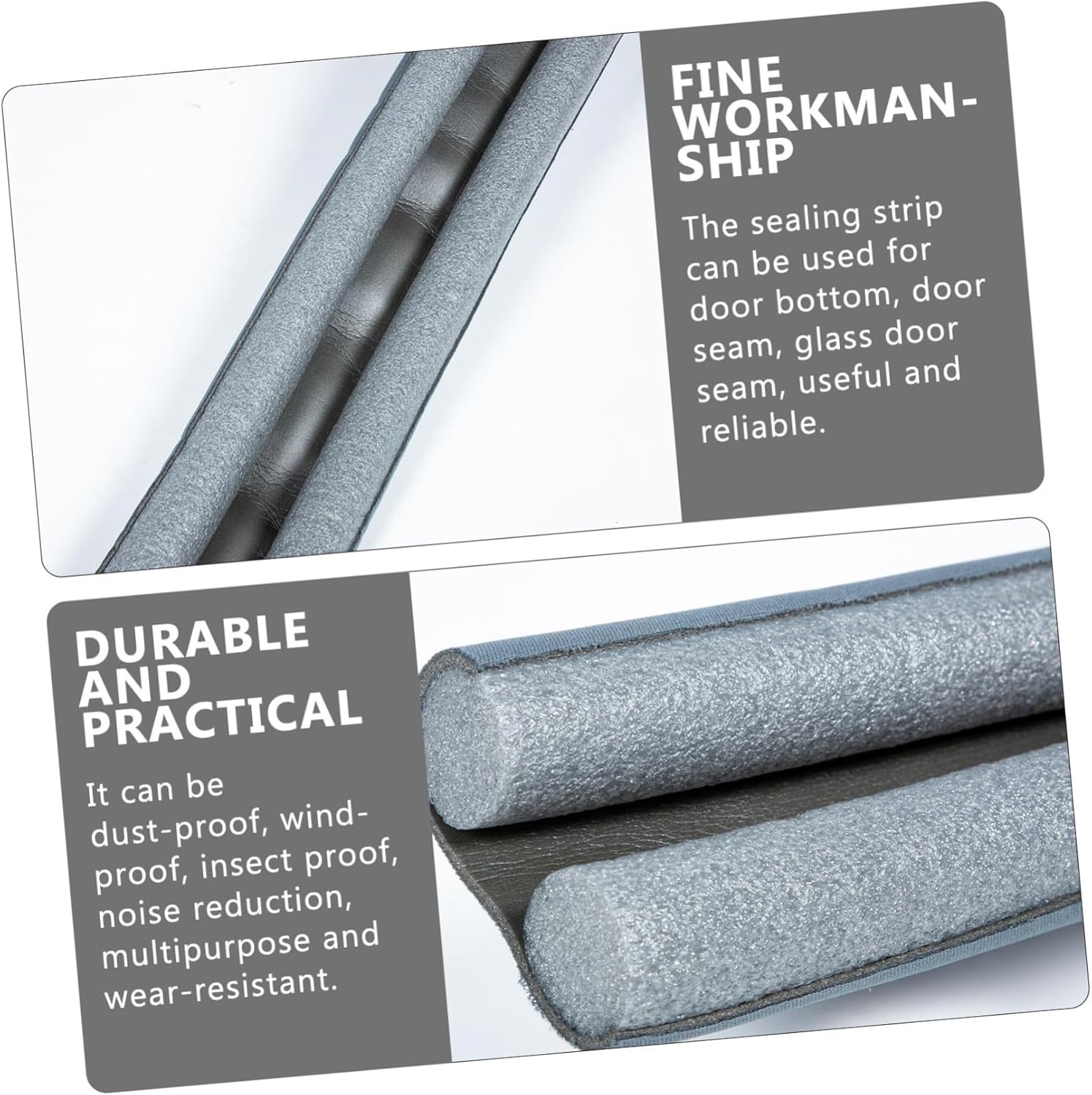 Angoily 3pcs Door Draft Stopper Weather Stripping Seal Noise Blocker for Doors No Glue Installation