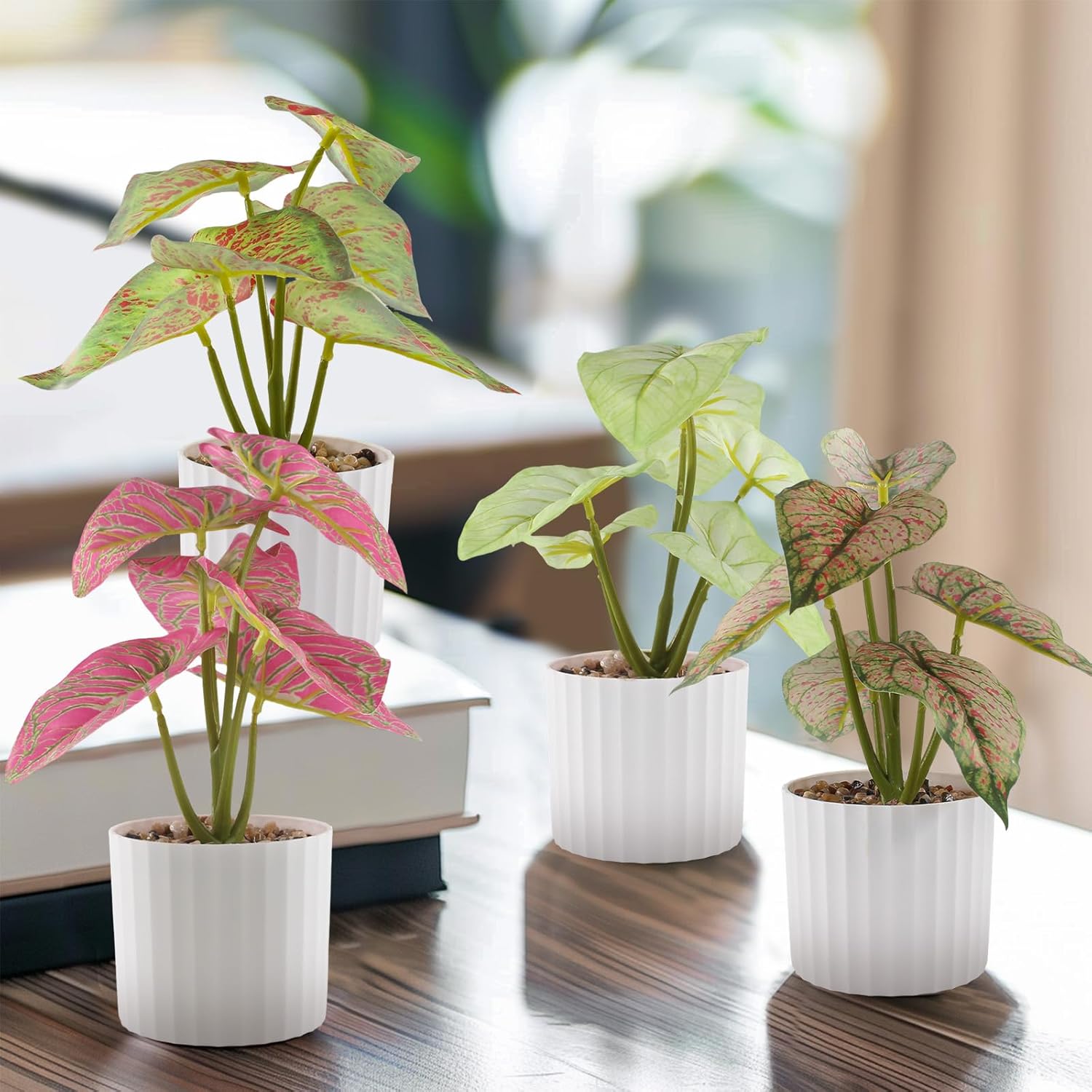 4Pcs Realistic Artificial Plants for Farmhouse Decor