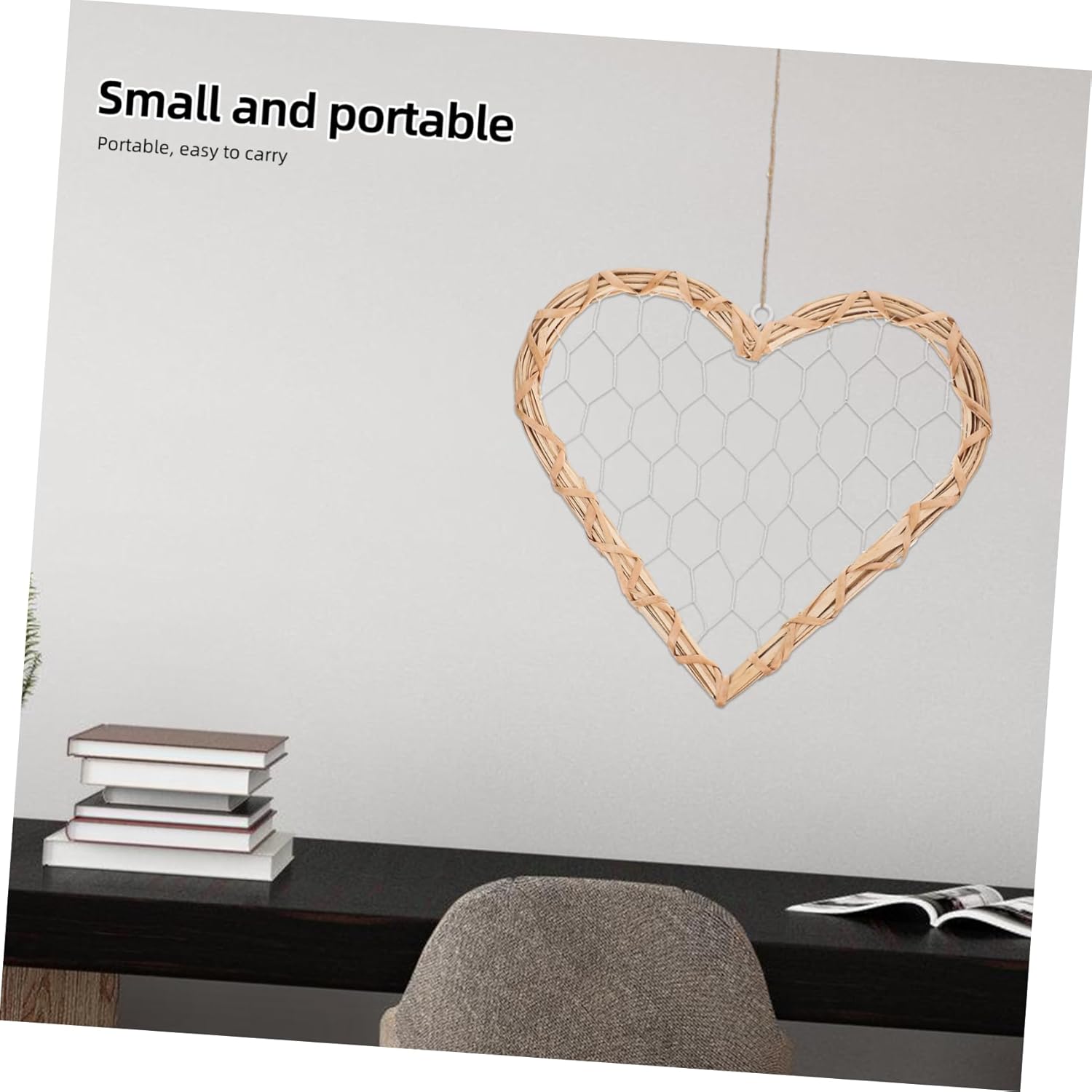 Rustic Heart Shaped Willow Wreath Wall Decor Frame