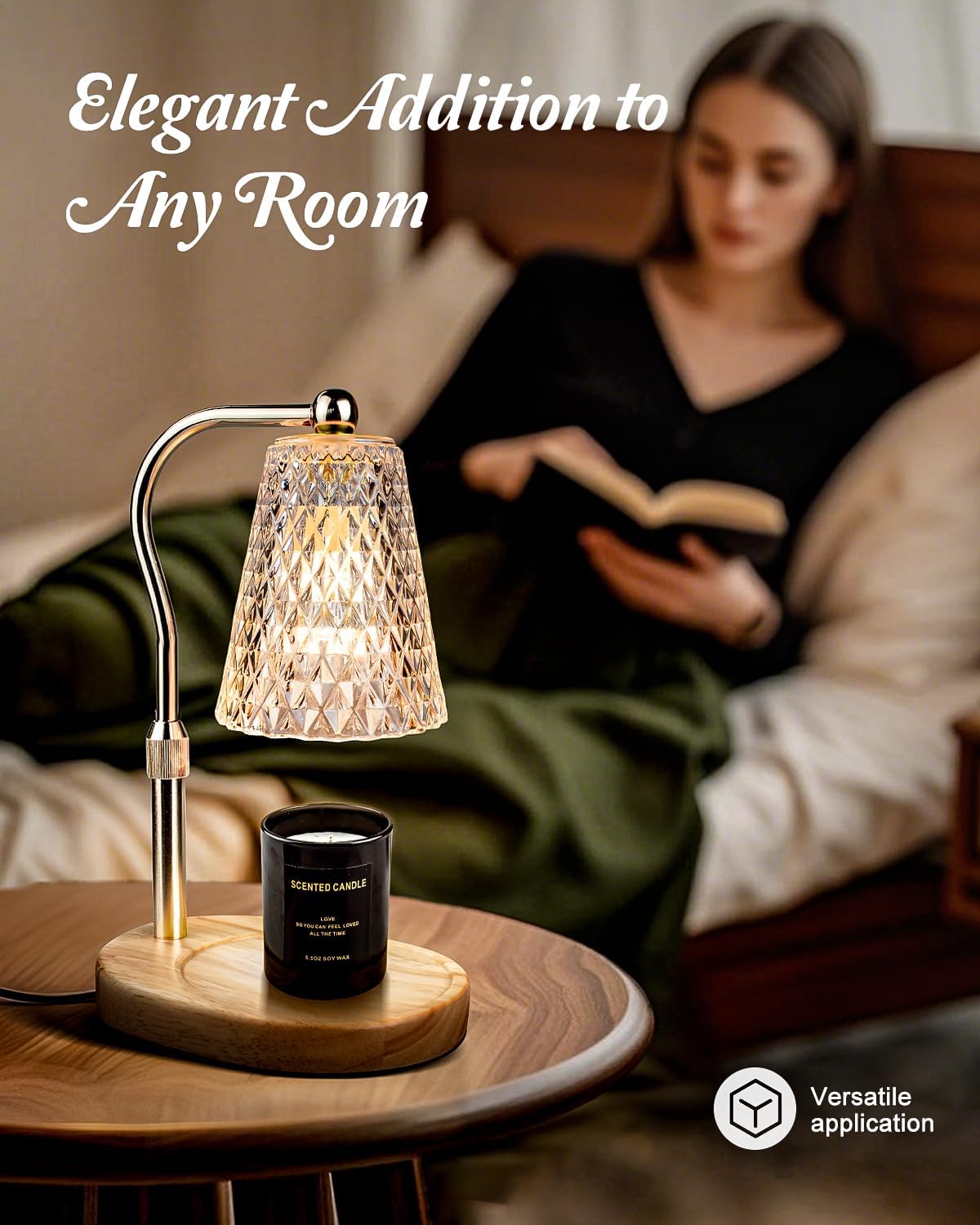 Candle Warmer Lamp with Timer and Dimmer Adjustable Height Scented Aroma Diffuser Home Decor