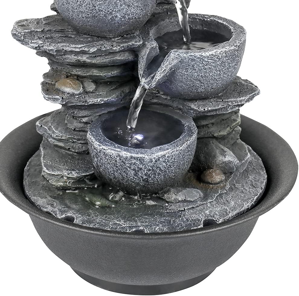Naturefalls Indoor Tabletop Water Fountain 106 Inch 4 Tier with LED Light