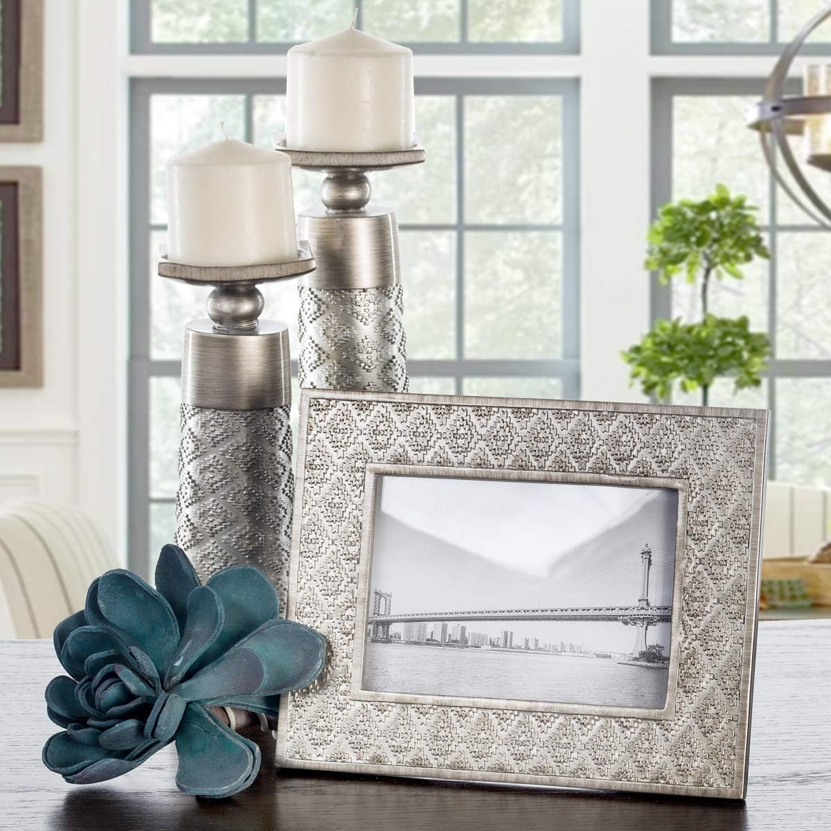 Creative Scents Dublin Silver 5x7 Picture Frame Wall Desk Display
