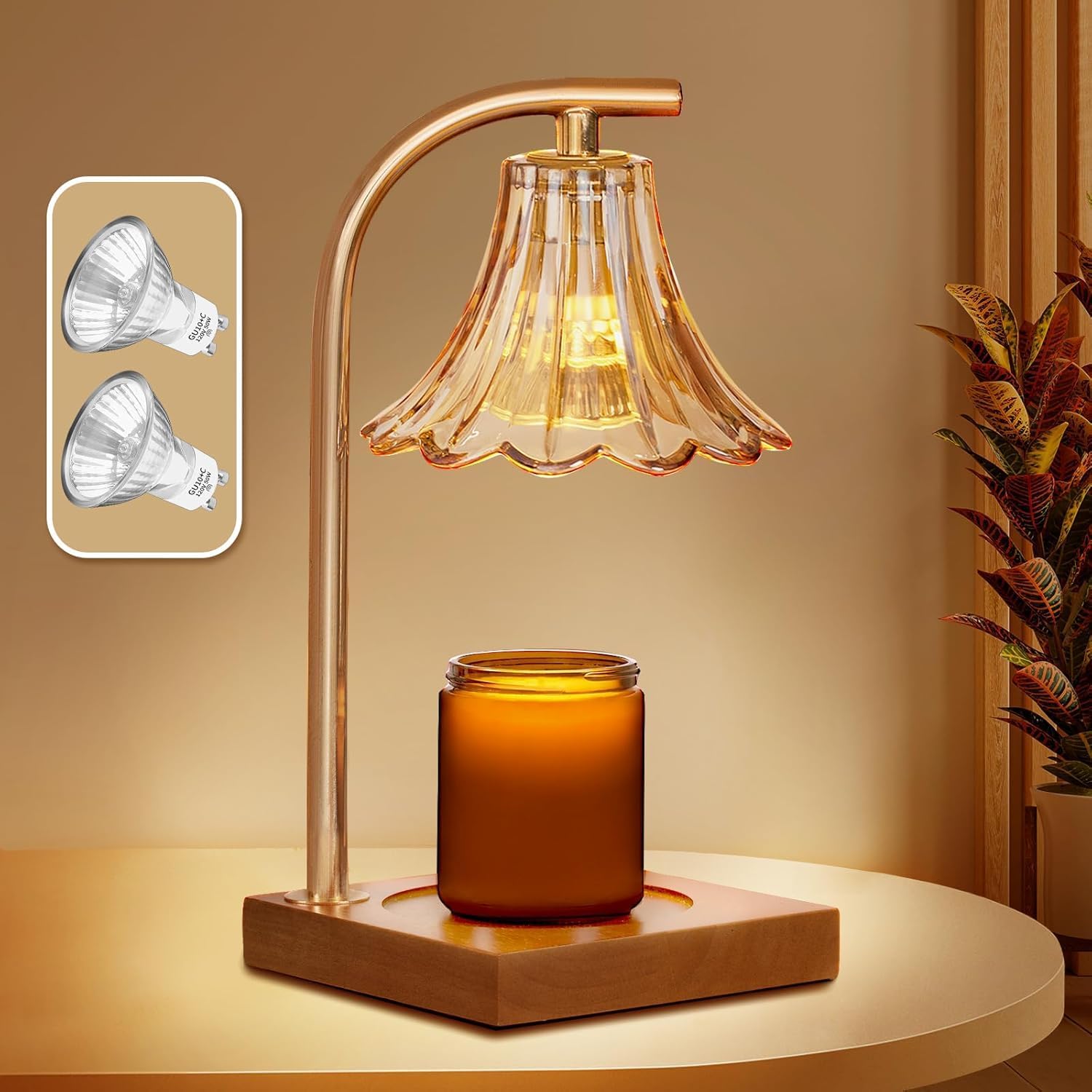 QENLAI Candle Warmer Lamp With Timer 2 4 8h Dimmable Safe Melt Warmers for Scented Wax