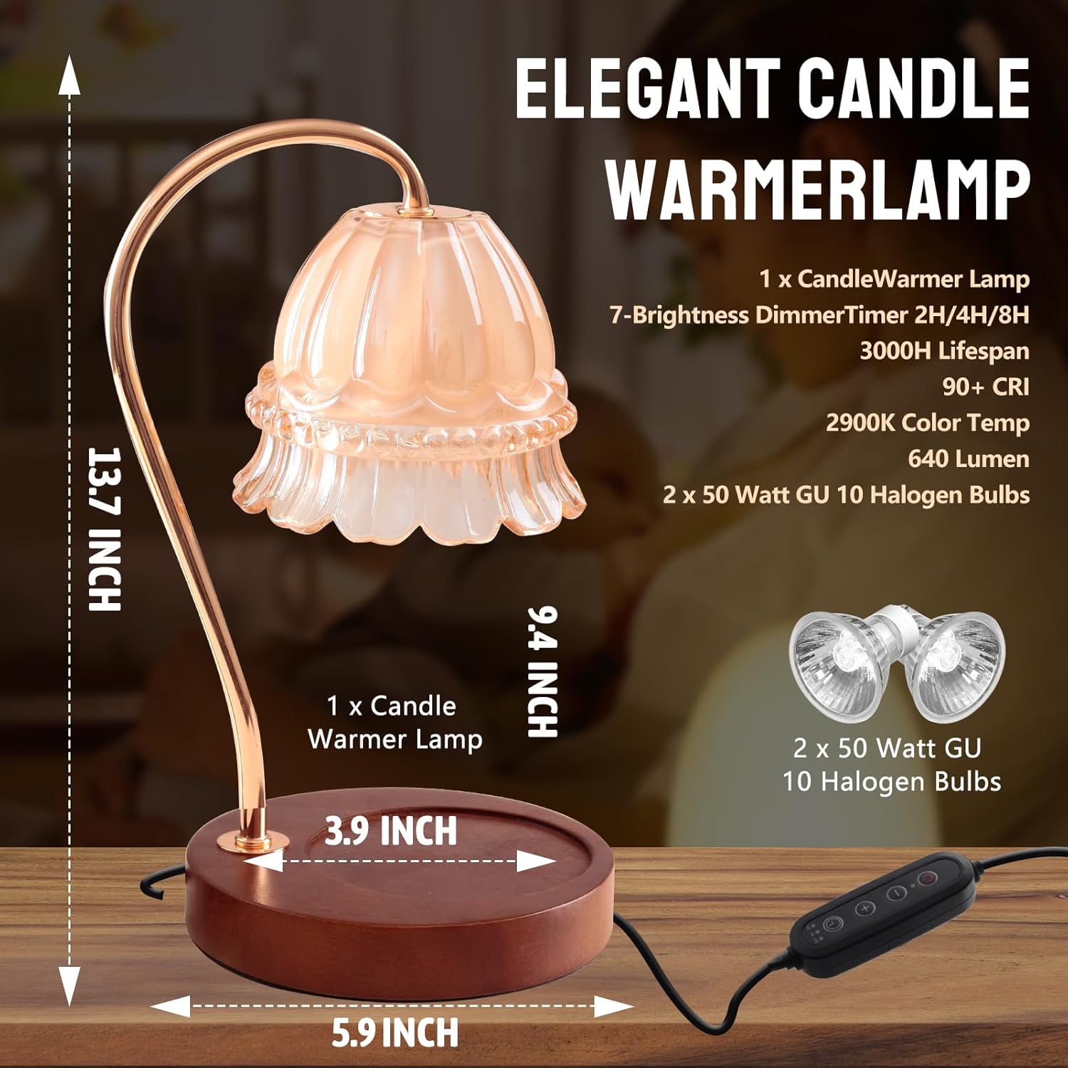 Droyek Candle Warmer Lamp with Dimmer and Timer