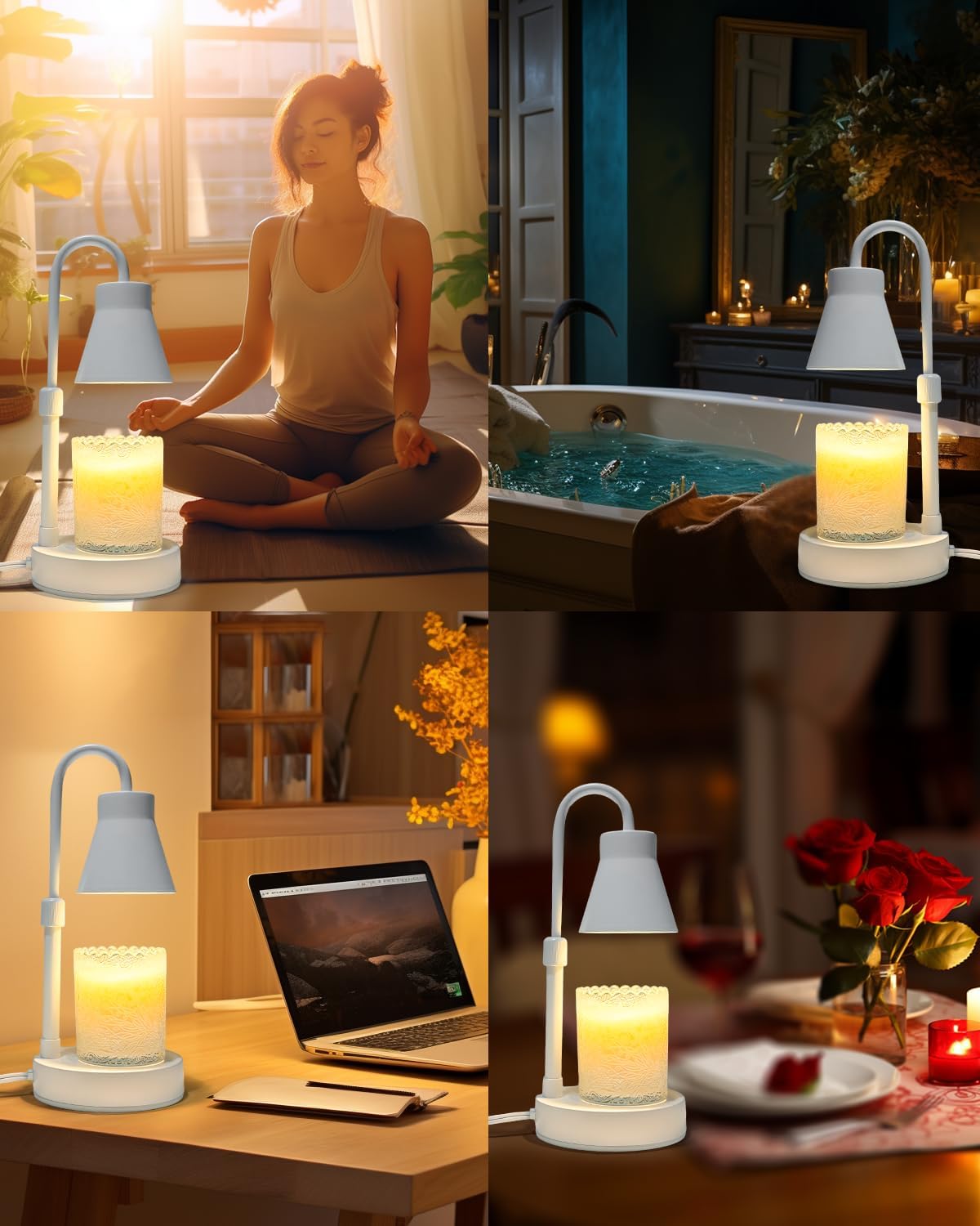 Elenhome Candle Warmer Lamp with Adjustable Height and Dimming
