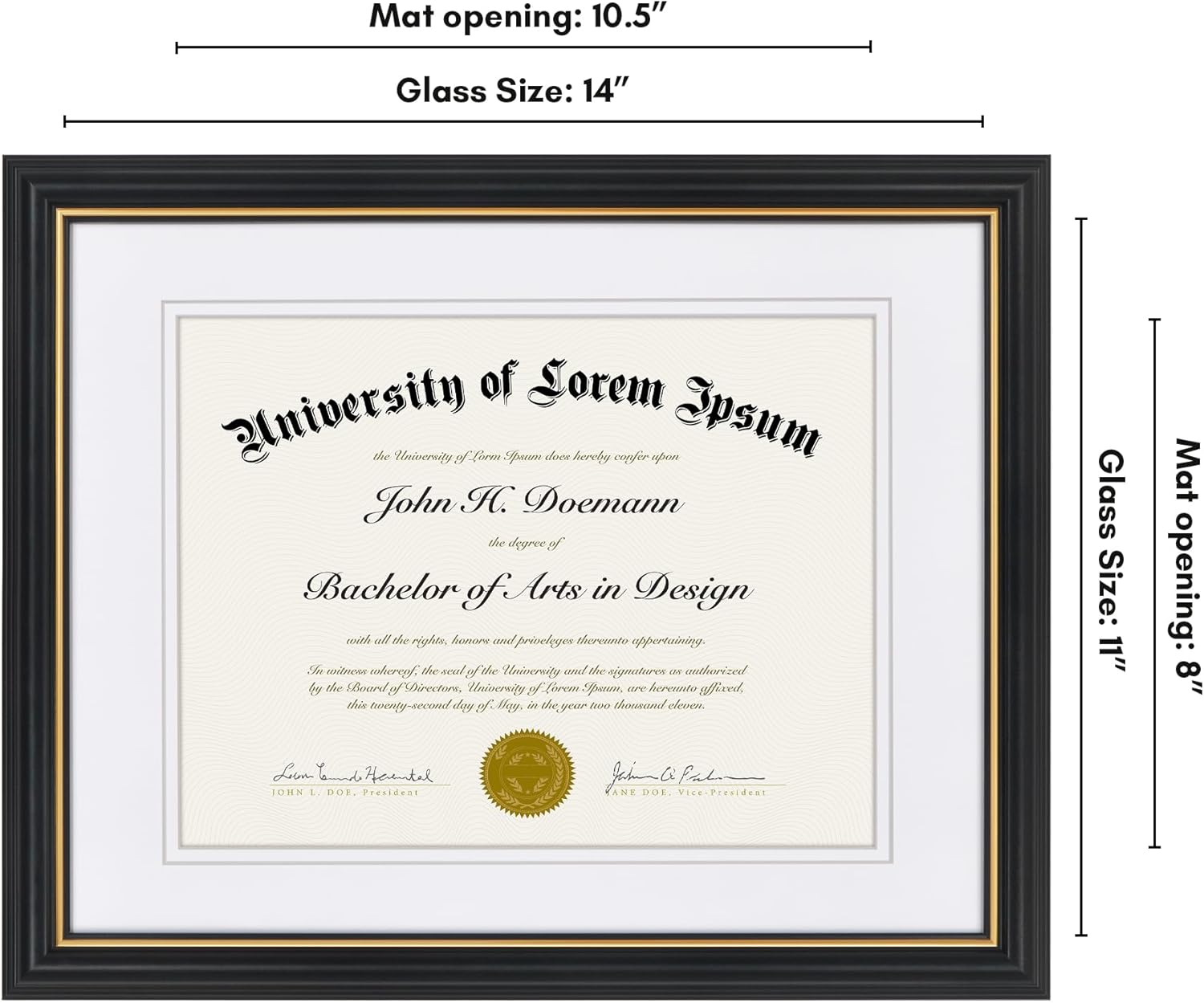 Americanflat Ornate Diploma Frame in Black