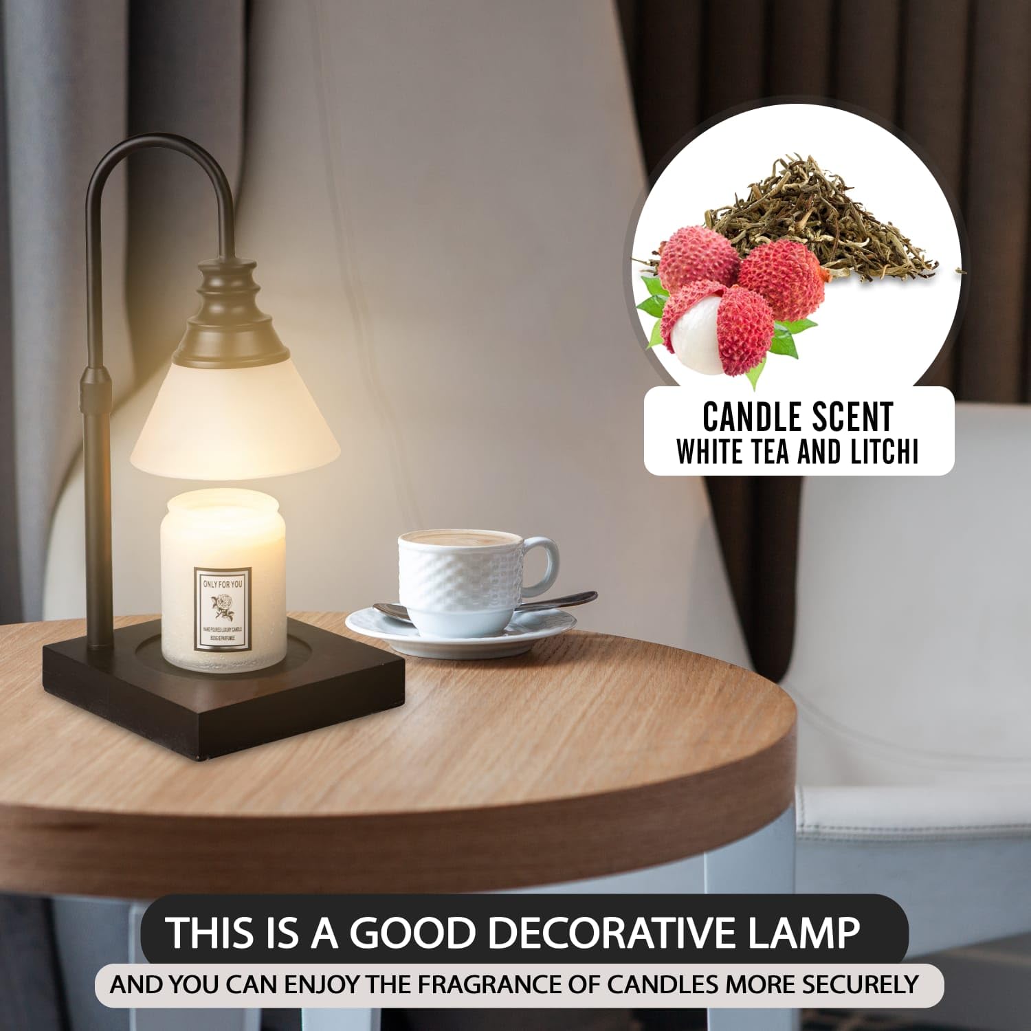 VISUAL DIGESTION Candle Warmer Lamp for Large Jar Candles - Electric with Timer and Dimmable 3000K