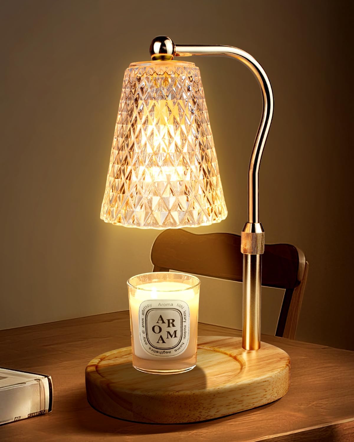 Candle Warmer Lamp with Timer and Dimmer Adjustable Height Scented Aroma Diffuser Home Decor