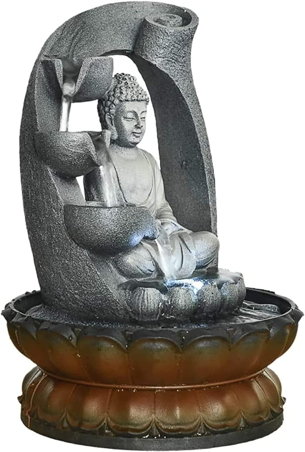 SURPRIZON 118in Buddha Tabletop Waterfall Fountain for Fengshui Meditation and Relaxing Indoor Decoration