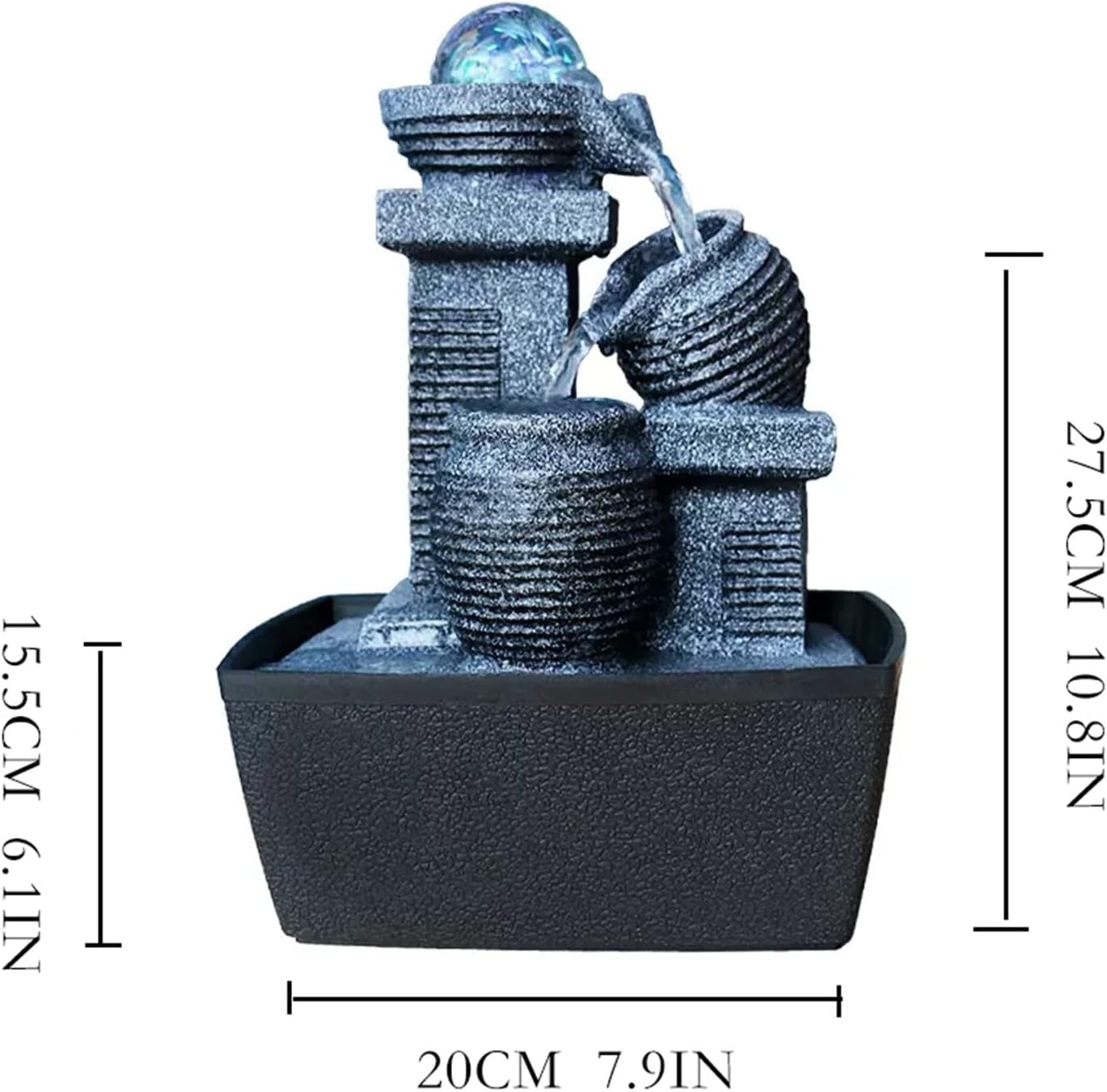 WAOCEO Tabletop Fountain Decorative Office Fountain