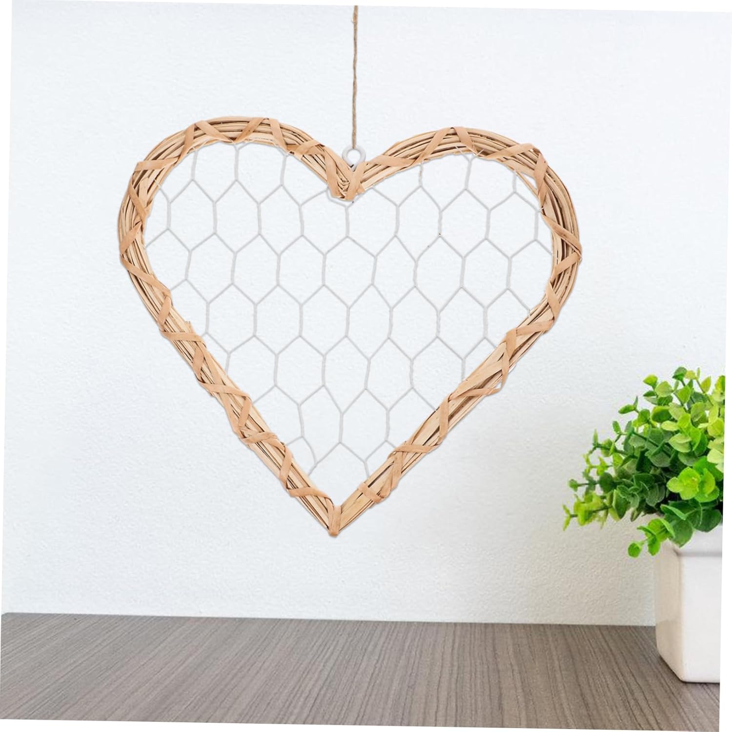 Rustic Heart Shaped Willow Wreath Wall Decor Frame
