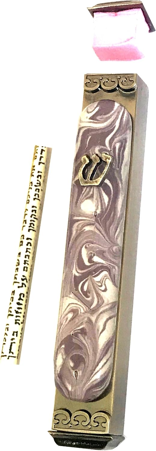 Tamara Baskin Art Glass Mezuzah Easy Mount Grape