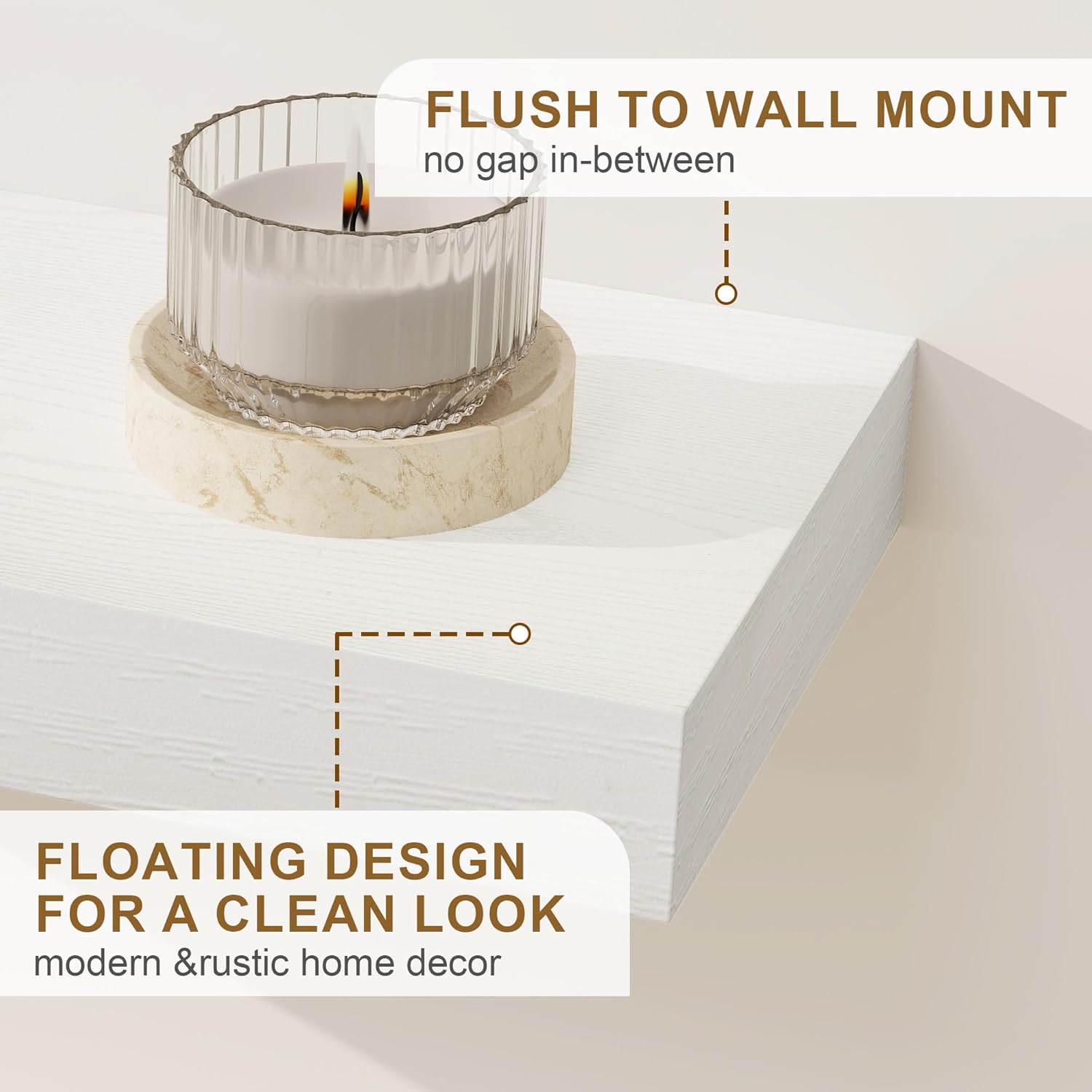 Fun Memories 24 Inch Floating Shelves Set of 2 White