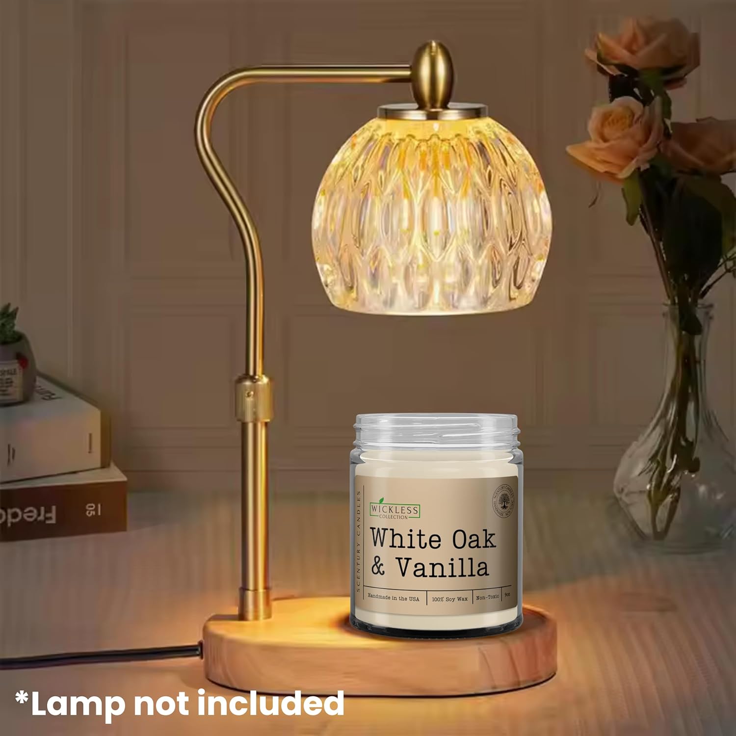 Scentury Wickless Candles for Candle Warmer Lamp White Oak Vanilla Clear