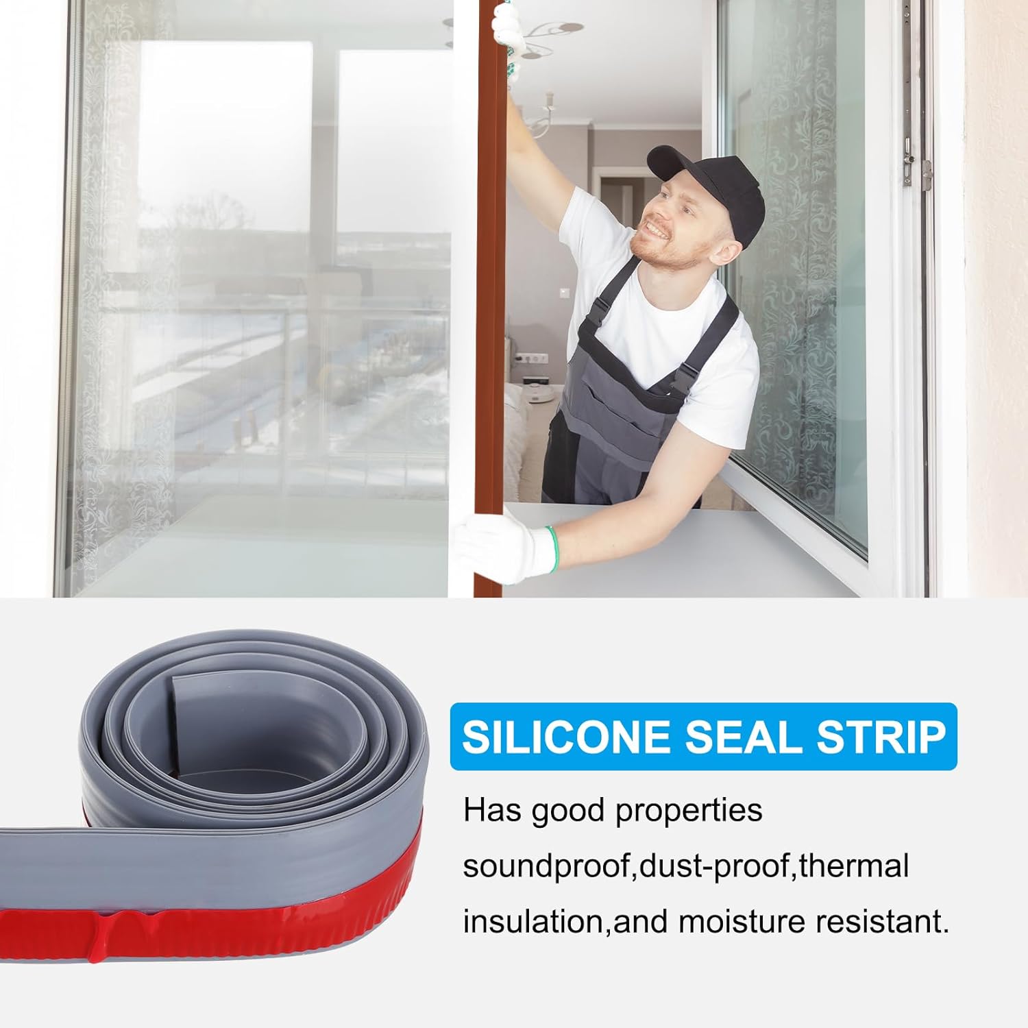 PATIKIL Door Draft Stopper 33FT Gray Silicone Weather Stripping Seal