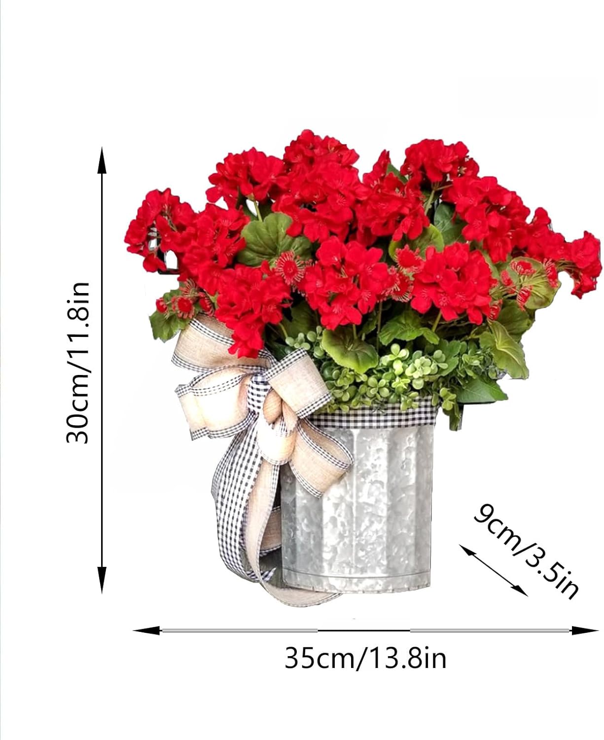 Artificial Hanging Flowers with Basket Wreath