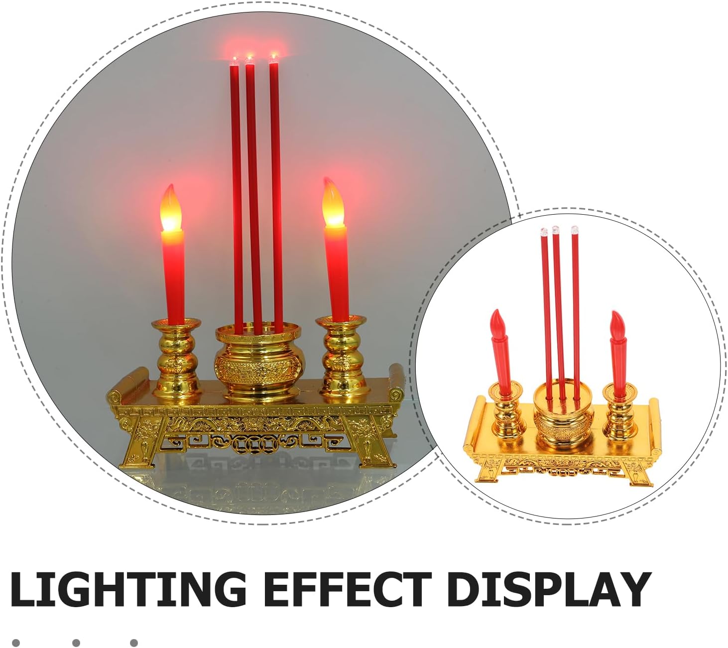 Uonlytech Chinese Style LED Candle Lamp for Meditation and Home Decor