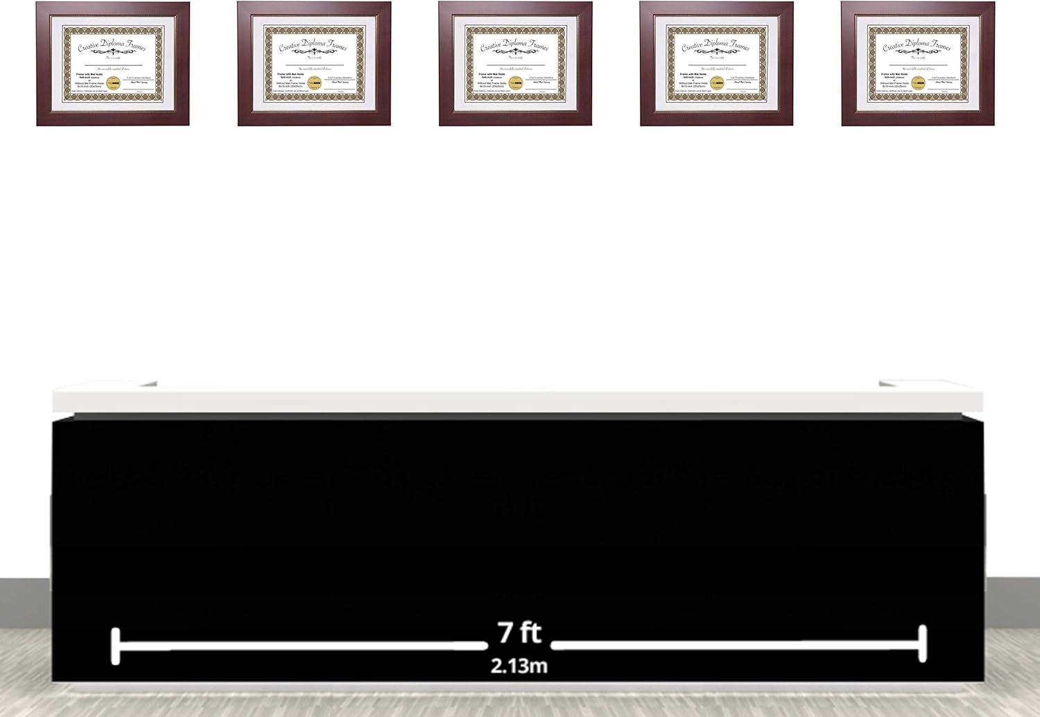 Creative Picture Frames 85x11 Empire Mahogany Diploma Frame with White Mat Glass Easel and Wall Hangers