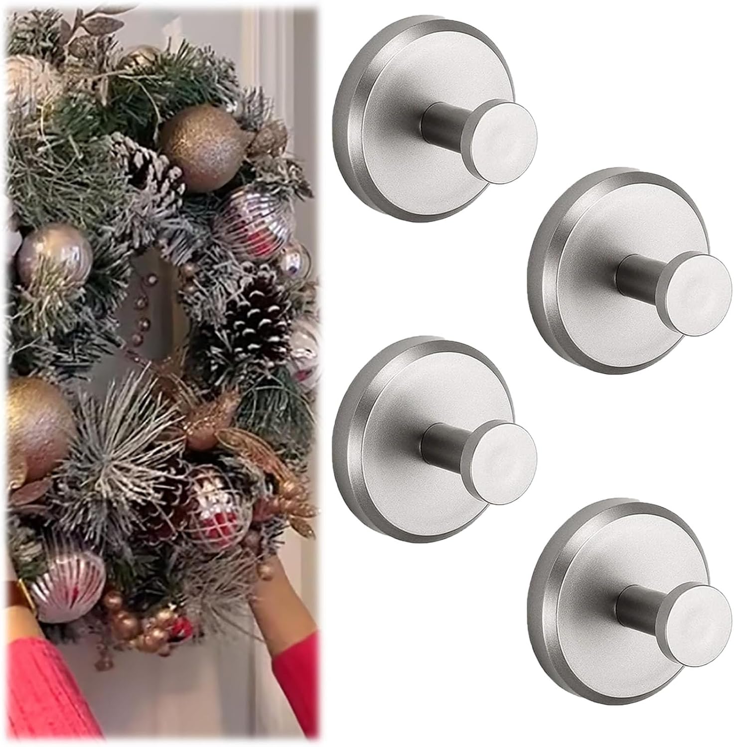 Heavy Duty Suction Cup Wreath Hanger 15 Lbs for Glass Door