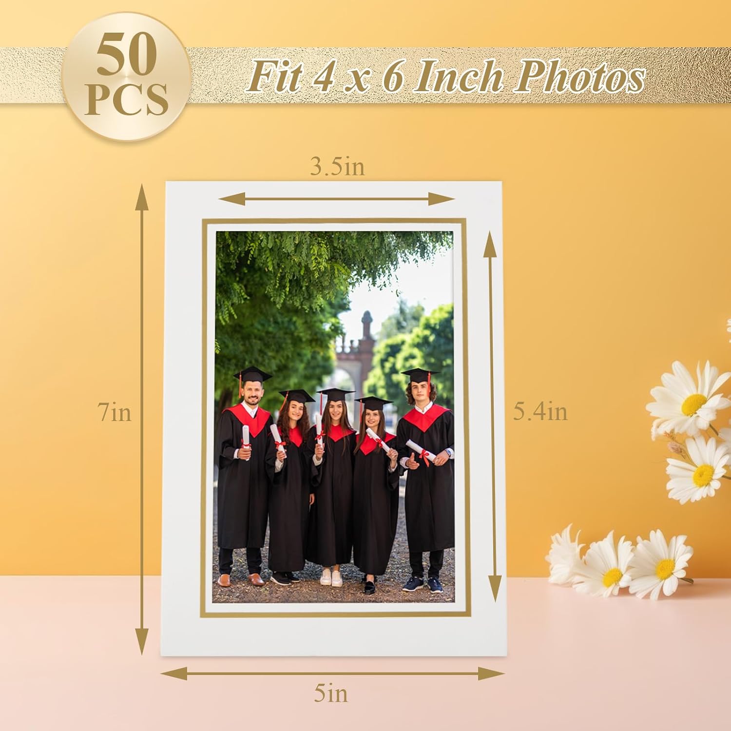 50Pcs White Paper Picture Frames 4x6 with Easel
