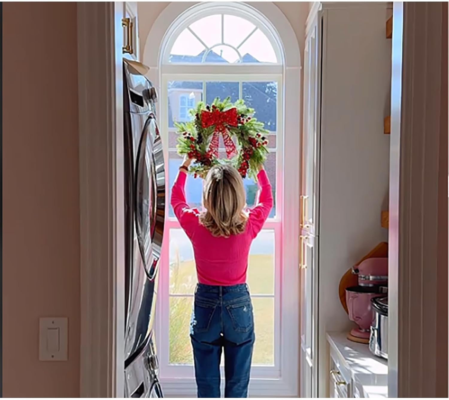 Heavy Duty Suction Cup Wreath Hanger 15 Lbs for Glass Door